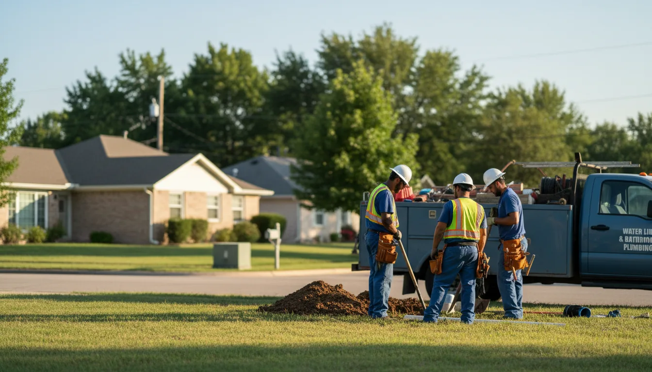 Residential water line and bathroom plumbing service in Hardin, TX